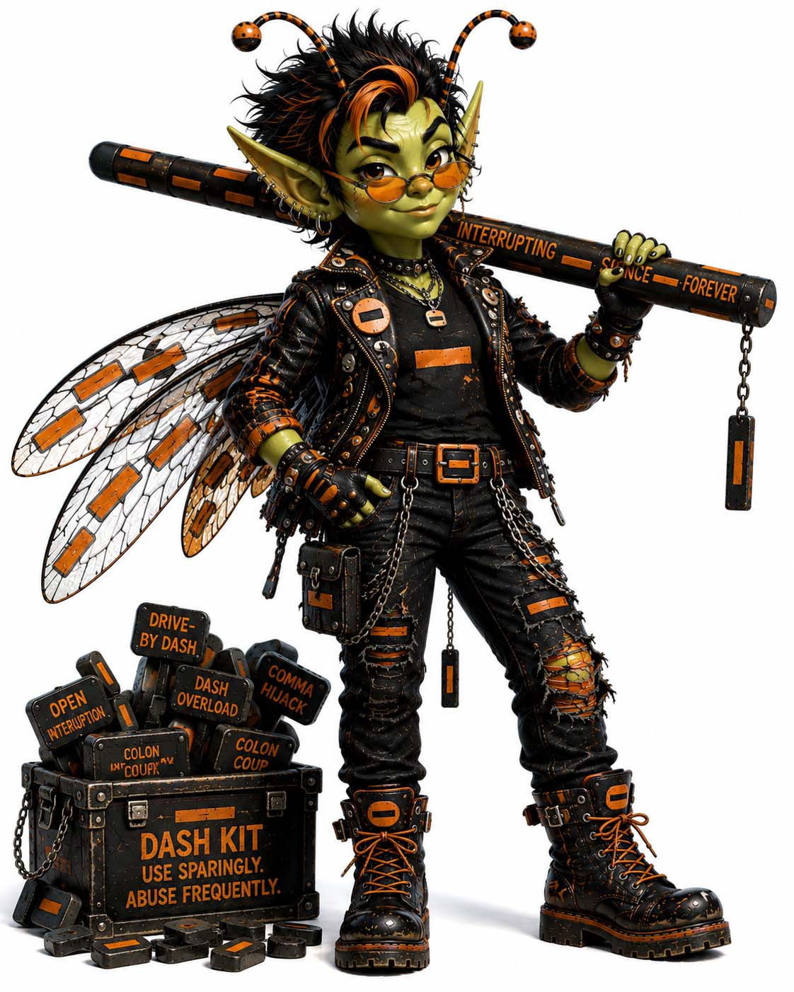 Dash Dexter, original Punctuation Pest illustration